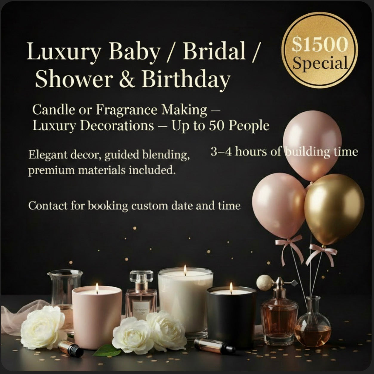 Proposal/Bridal/Birthday/Baby Shower up to 50 people